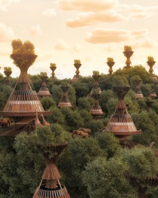 MASK Architects has designed the world’s first Eco-Tourism based BAOBAB Luxury Safari Resort in Africa which produces its own water autonomously  by using Air to Water technology  that is powered by transparent solar device covered curtain glass